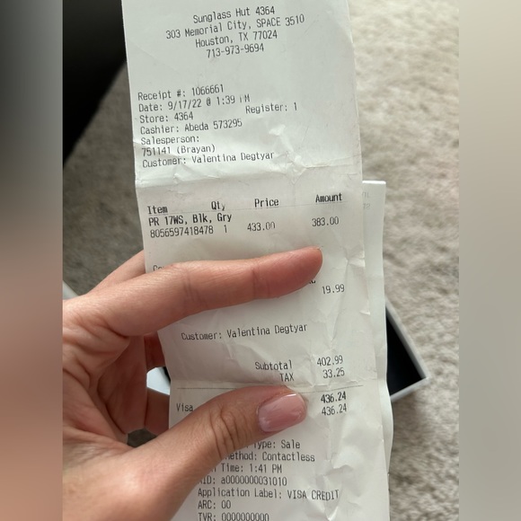 Prada SPR 17W 1AB5S0 Black Plastic Rectangle Sunglasses Dark Grey Lens - Picture 12 of 12